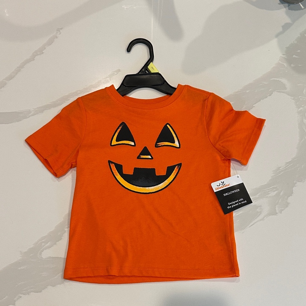 Orange Jack-O'-Lantern Tee for Kids - Halloween Graphic